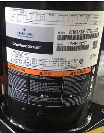 Máy nén ZR61KCE-TFD-522 Sẵn Hàng Tại Kho Máy nén ZR61KCE-TFD-522 Sẵn Hàng Tại Kho